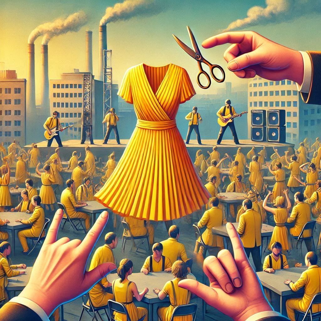 yellow dress rock paper scissors